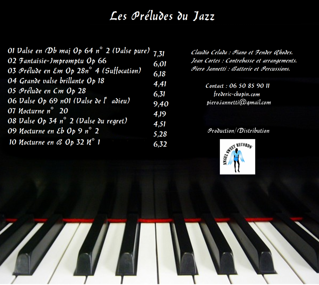 CD Frédéric Chopin jazz, vente en ligne du CD Frédéric Chopin jazz project par Paypal.