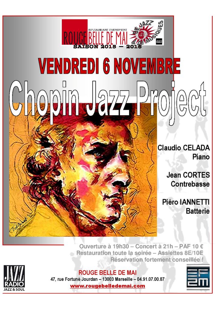 Piero iannetti, Frédéric Chopin en jazz, concert au Rouge, Marseille.