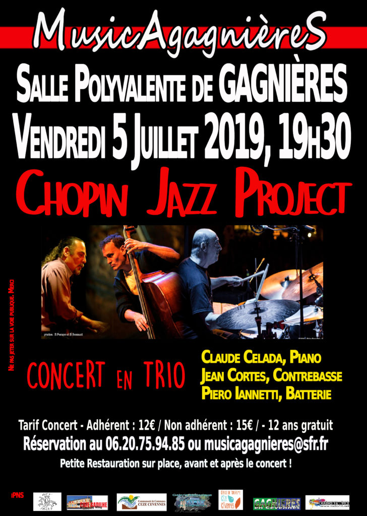 Piero iannetti, Frédéric Chopin en jazz, concert à musique à Gagnières.